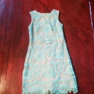 Mint and tan lace dress by ECI, size 6